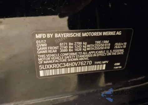 2017 BMW X5 xDrive35I from USA, damaged, VIN 5UXKR0C34H0V76270